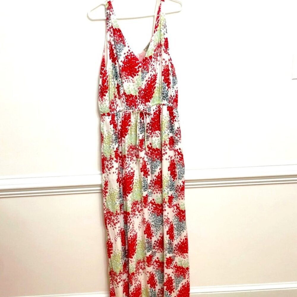 Lucky Brand Maxi Tank Dress Women's XL Multi Color Lined Summer